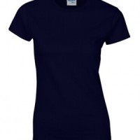 SKT046 midnight blue 032 short sleeved women' s round neck collar t-shirt 76000L printed LOGO letters embroiderytee shirt tshirts supplier Hong Kong tailor made price front view